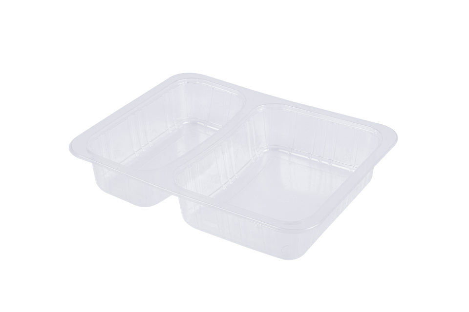 ÜST FİLM YAPIŞTIRMALI 2 BÖLMELİ YEMEK SERVİS KABI