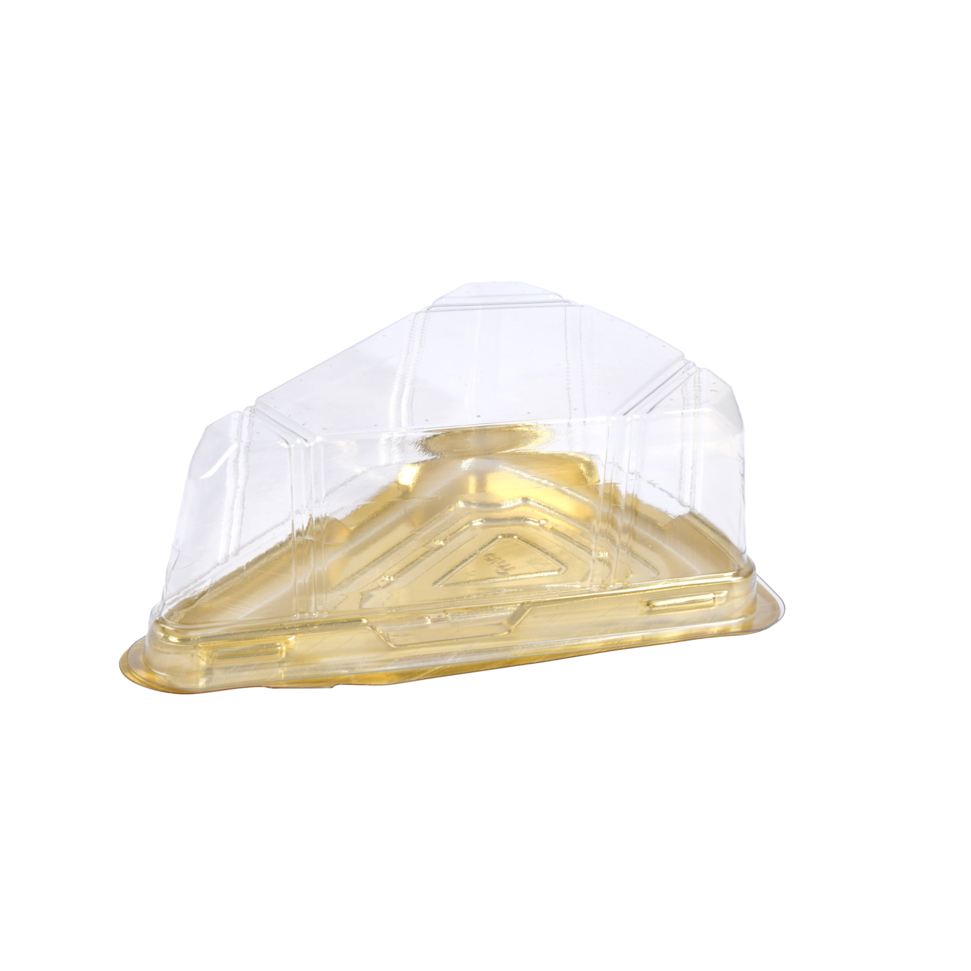 ÜÇGEN DİLİM PASTA / CHEESECAKE KABI SET - ALTIN