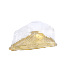 ÜÇGEN DİLİM PASTA / CHEESECAKE KABI SET - ALTIN