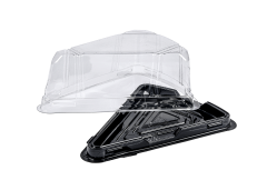 ÜÇGEN DİLİM PASTA / CHEESECAKE KABI SET - SİYAH